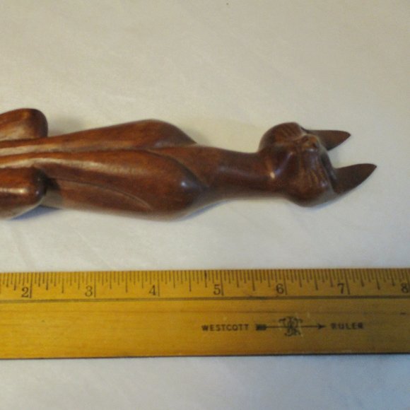 Vintage Mid-Century MCM Wood Siamese Cat Sculpture Figure Figurine - Picture 7 of 9